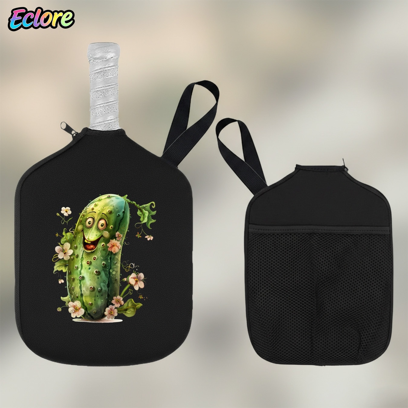 만화 스마일 피클볼 패들 커버 부드럽고 내구성 있는 라 - Racket Cover Bag 리뷰 및 가격